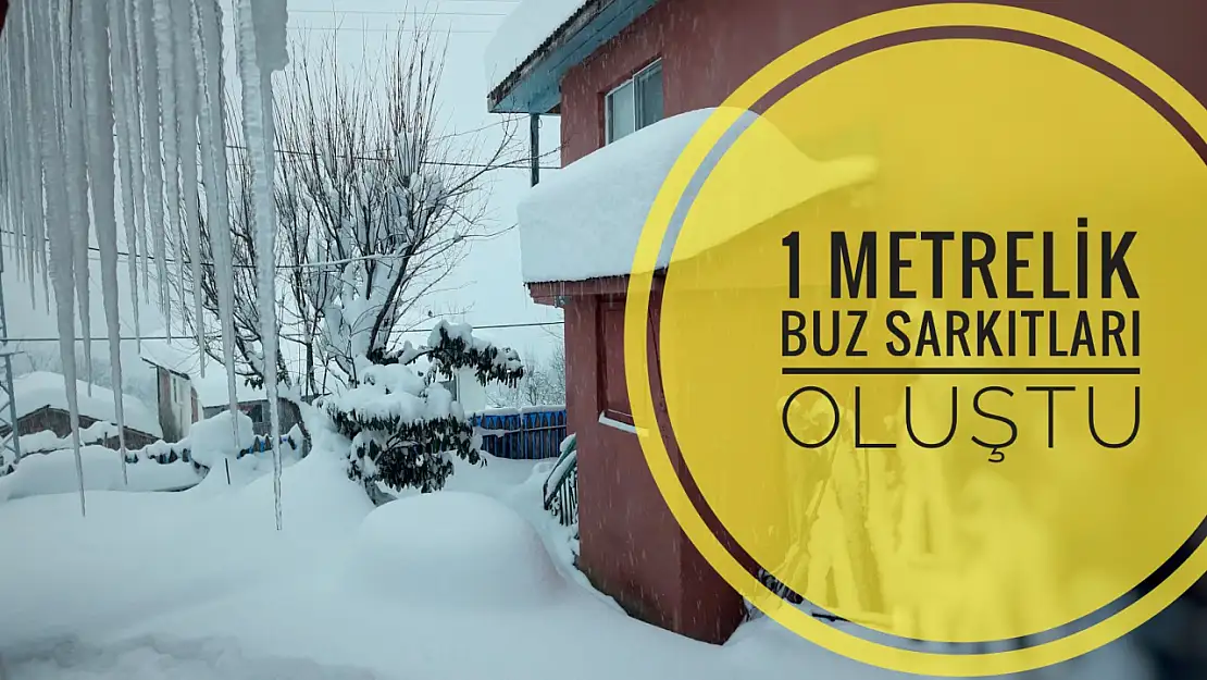 1 metrelik buz sarkıtları oluştu