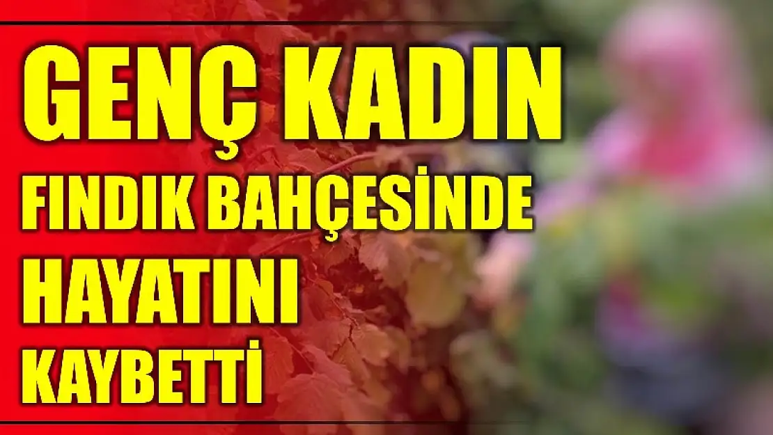 22 yaşındaki kadın fındık bahçesinde öldü