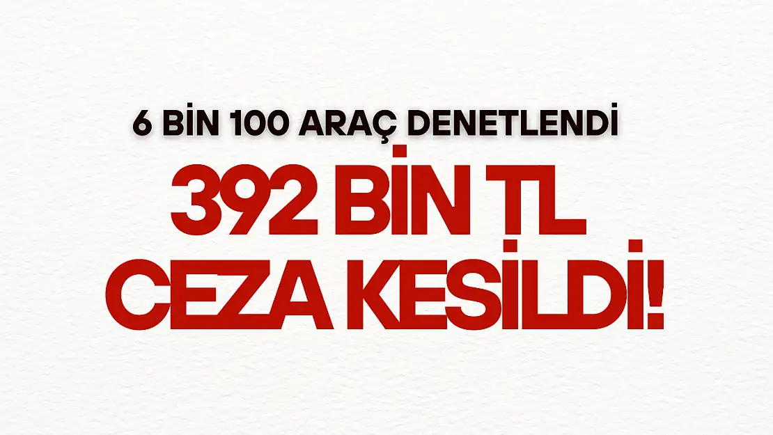 392 Bin TL Ceza Kesildi!