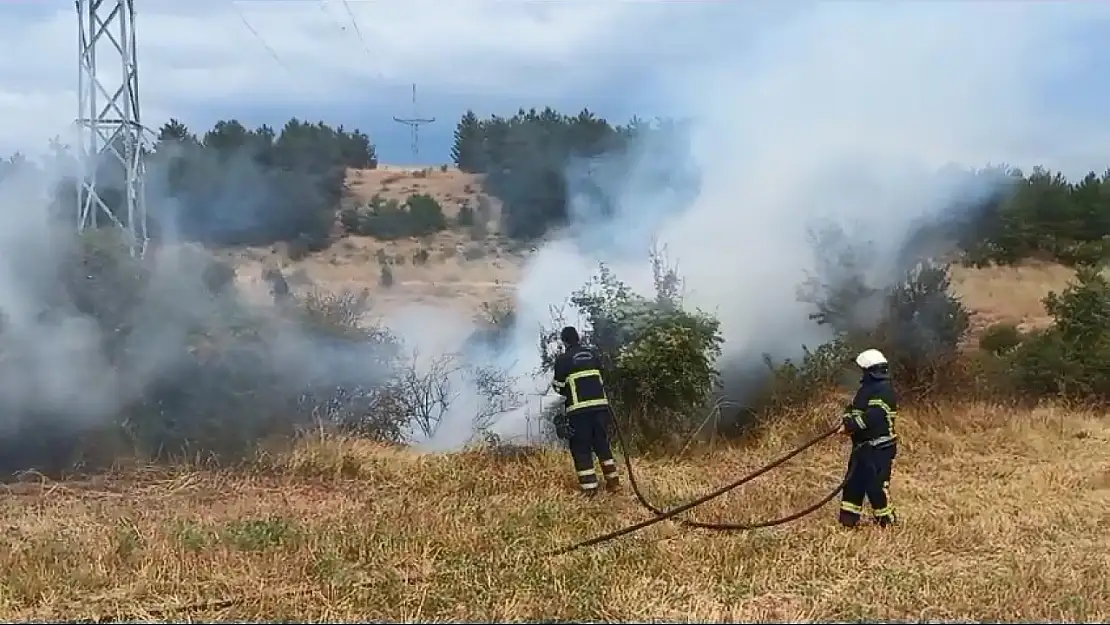 Arazide çıkan yangın söndürüldü