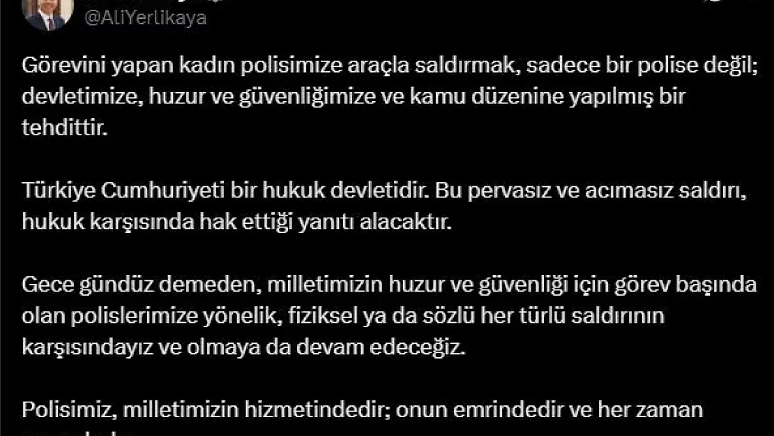 Bakan Yerlikaya, 'Türkiye Cumhuriyeti bir hukuk devletidir'