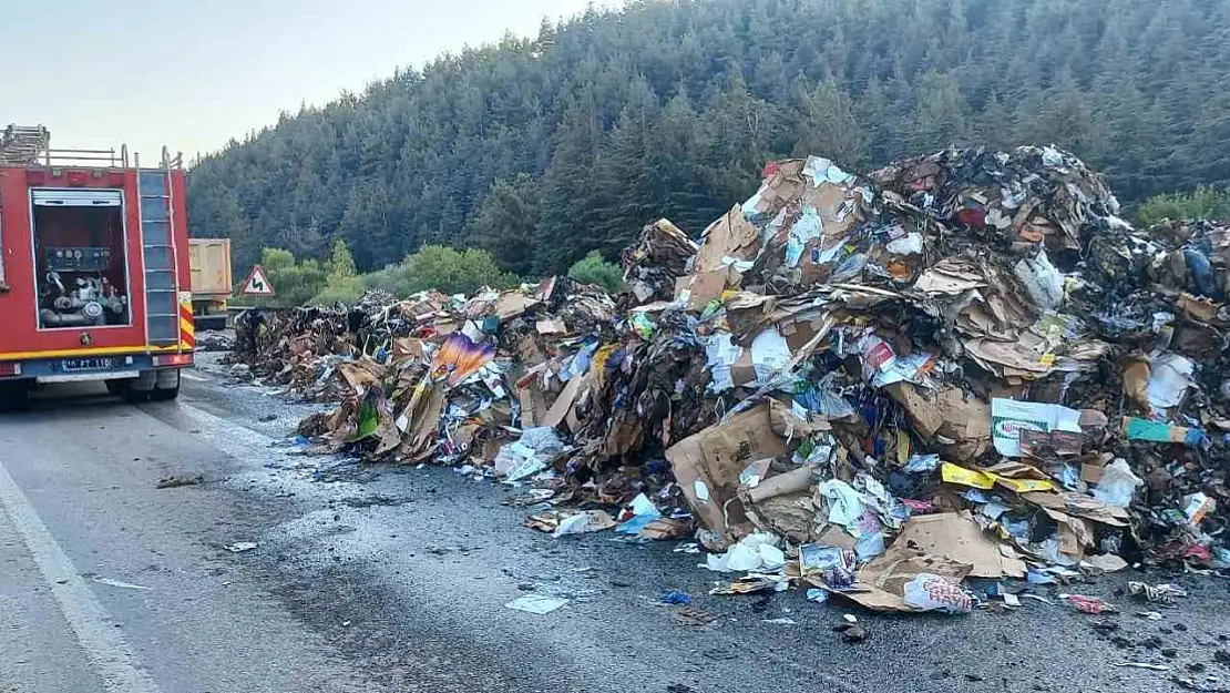 Seyir halindeki tır alev topuna döndü