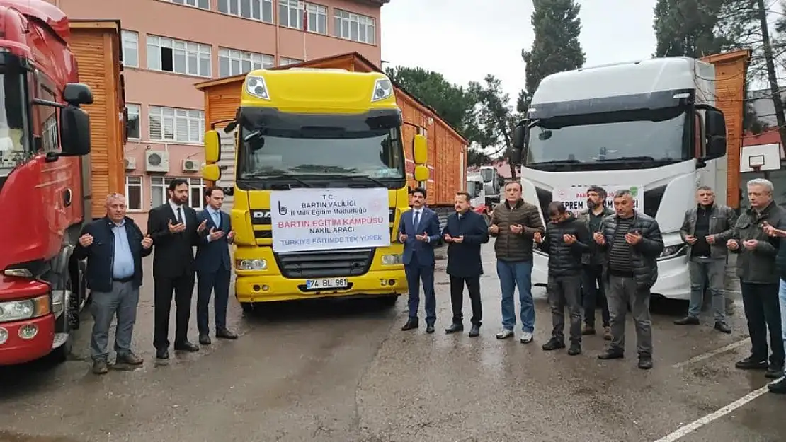 Bartın'da inşa edilen ahşap sınıflar deprem bölgesine gönderildi