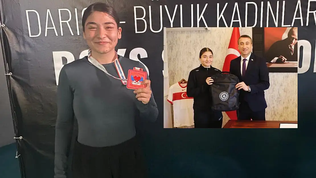 Başarılı sporcudan Akkaş'a ziyaret