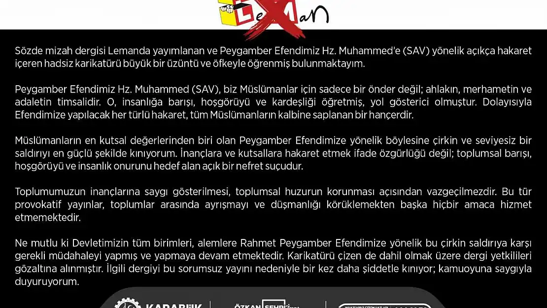 Başkan Çetinkaya'dan Leman Dergisine sert tepki