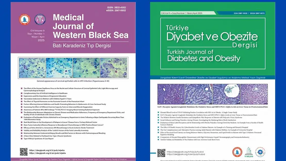 BEUN Batı Karadeniz Tıp Dergisi ile Türkiye Diyabet ve Obezite Dergisi'nin yeni sayıları yayımlandı