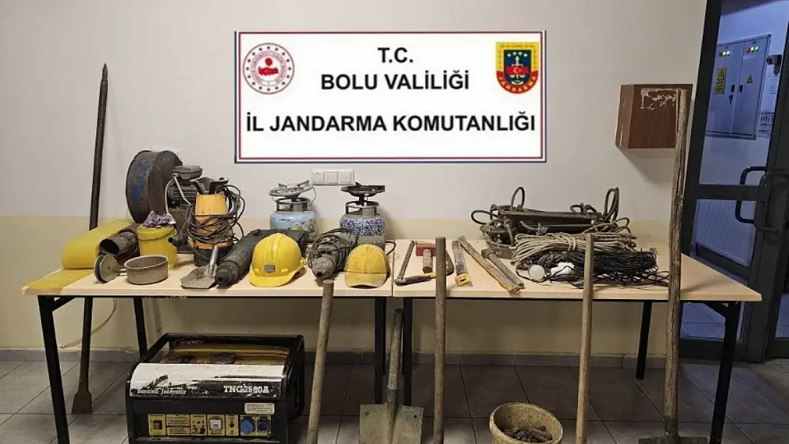 Bolu'da kaçak kazı yapan 3 kişi suçüstü yakalandı