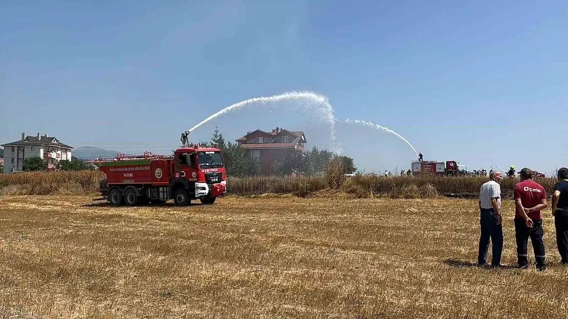 Bolu'da otluk alandaki yangın evlere sıçramadan söndürüldü