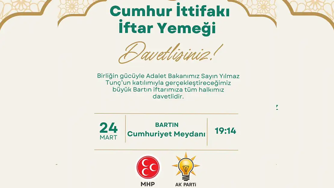 Büyük Bartın İftarına tüm halk davetli