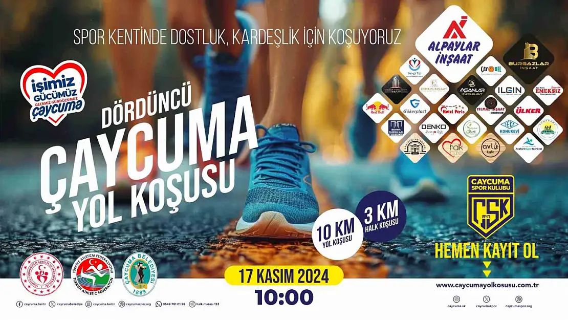 Çaycuma 4. yol koşusunda kayıtlar 567'ye ulaştı