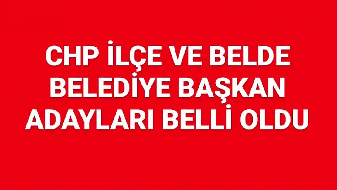 CHP ilçe ve belde adayları belli oldu