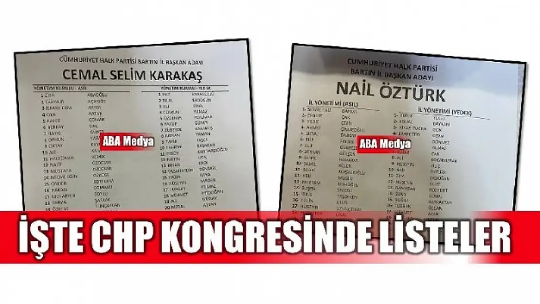 CHP KONGRESİNDE LİSTELER BELLİ OLDU