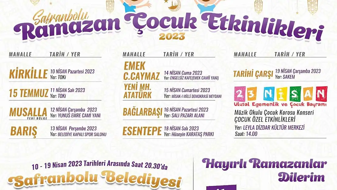 Çocuklar için ramazan eğlenceleri başlıyor