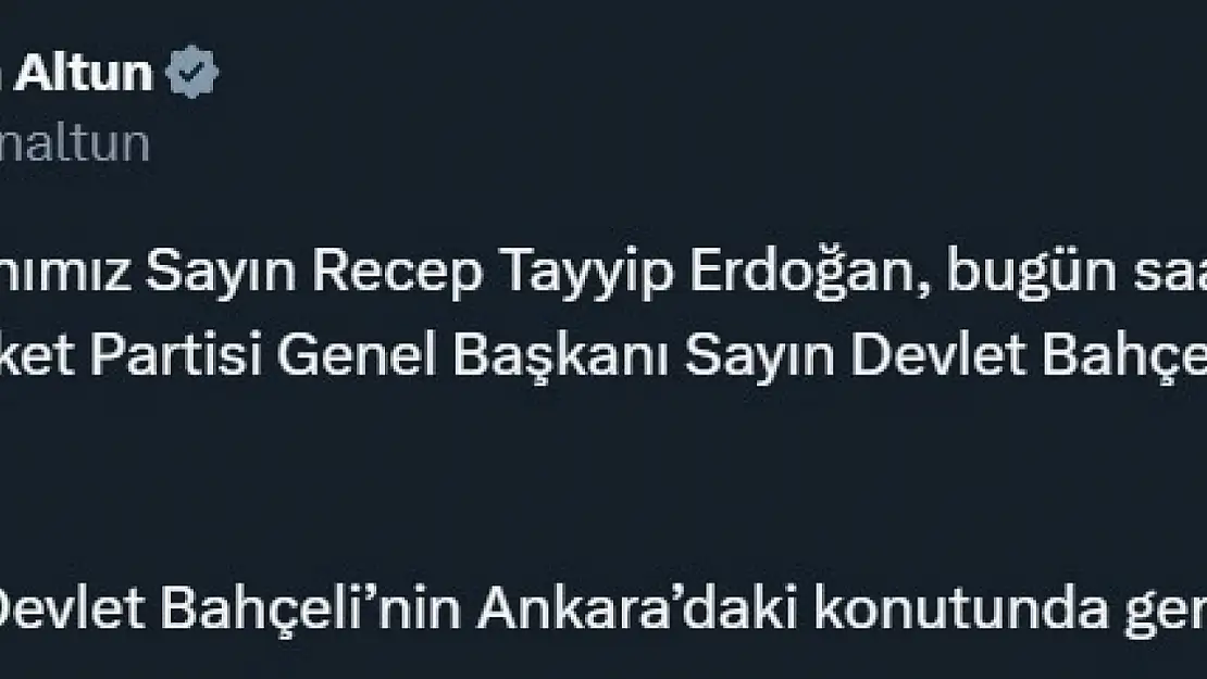 Cumhurbaşkanı Erdoğan, MHP lideri Bahçeli'yi ziyaret edecek