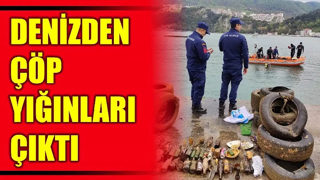 Denizden çöp yığını çıktı