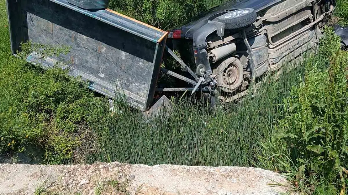 Devrilen cipin sürücüsü yaralandı