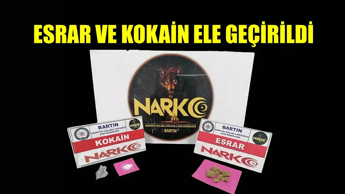 Esrar ve kokain ele geçirildi