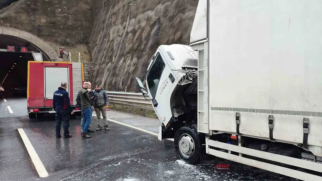 Gıda yüklü Kamyonet'in motorunda yangın çıktı