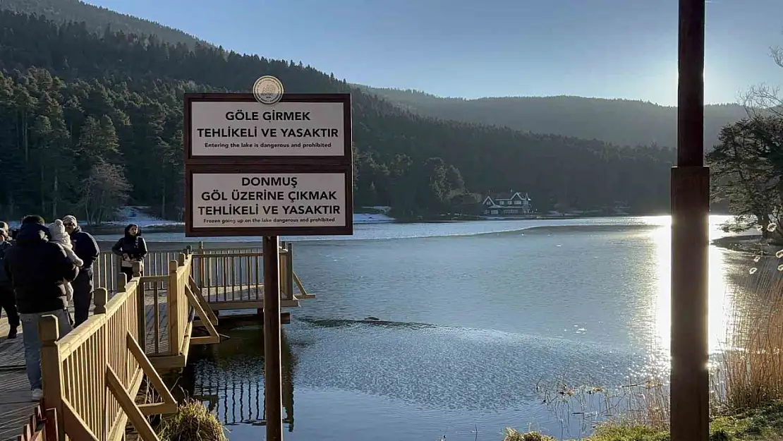 Gölcük Tabiat Parkı, buz tuttu: Ortaya güzel görüntüler çıktı