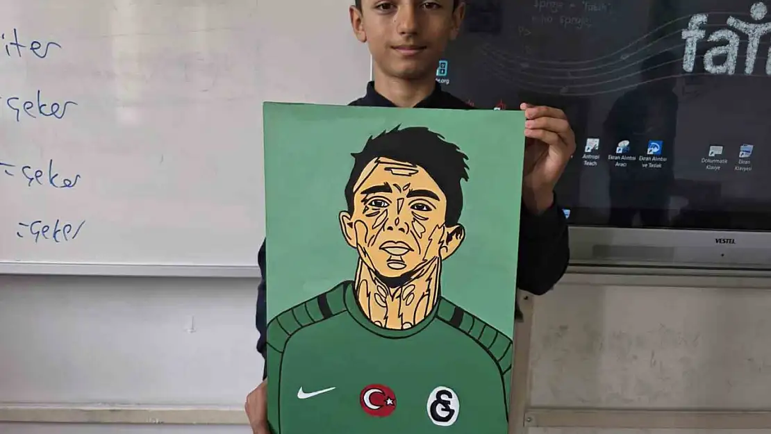 Hayran kalbiyle çizdi: 12 yaşındaki Ünal'ın en büyük hayali Muslera'ya resmini vermek