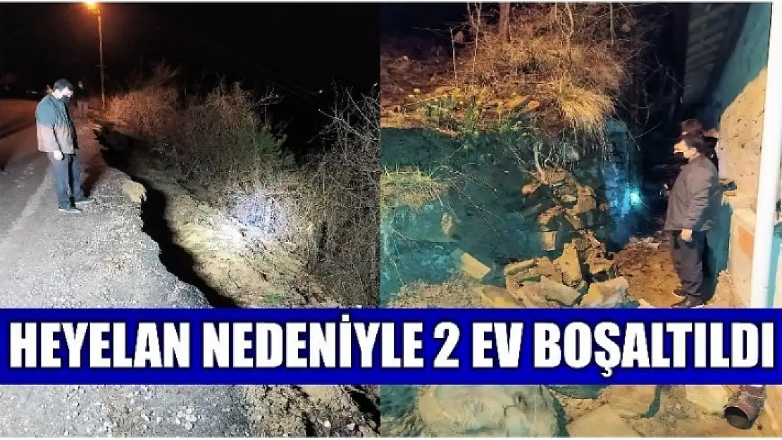 Heyelan sonrası 2 ev boşaltıldı