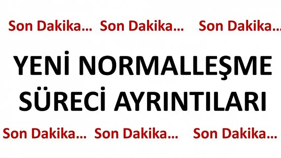 İŞTE YENİ NORMALLEŞME SÜRECİ