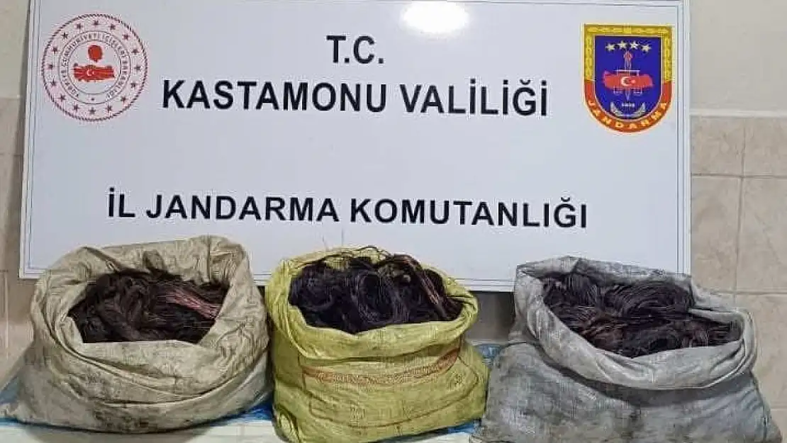 Kablo çalan iki hırsız, jandarma ekiplerince yakalandı