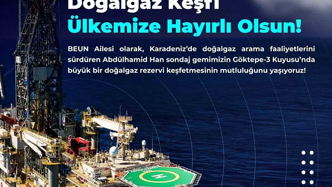 Karadeniz'deki doğalgaz keşfine BEUN'dan destek mesajı