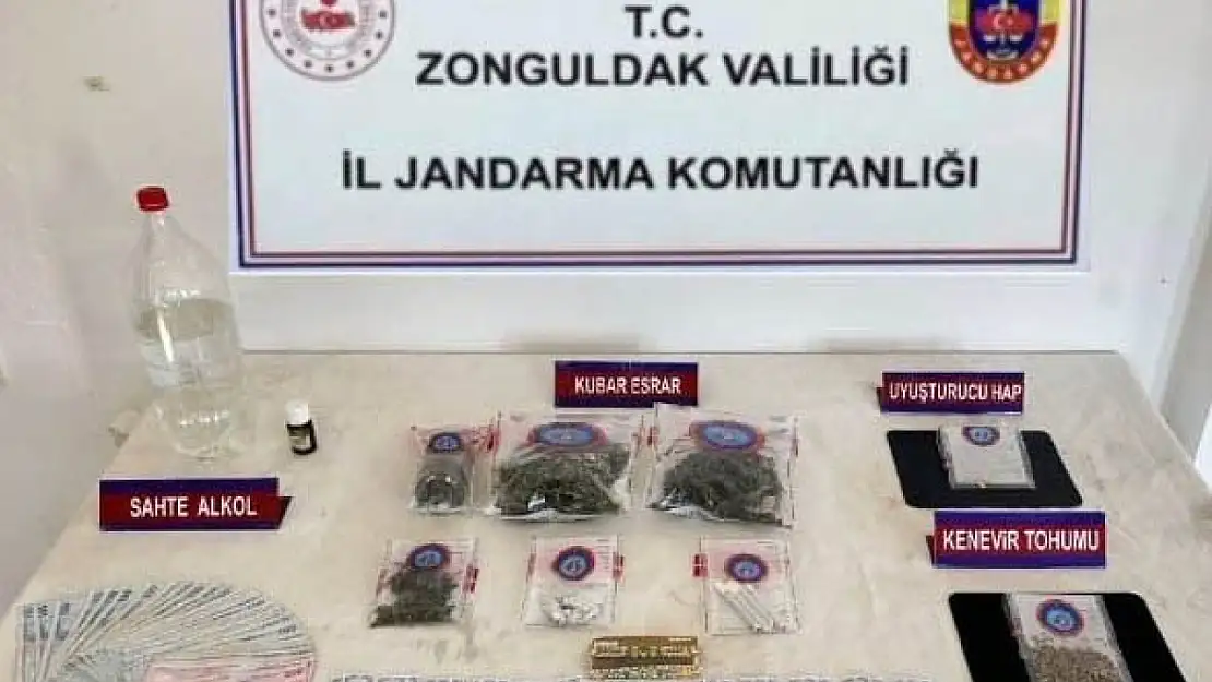Karadeniz Ereğli'de uyuşturucu ve sahte alkol ele geçirildi