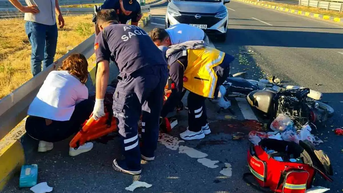 Kastamonu'da bariyerlere çarpan motosikletin sürücüsü ağır yaralandı