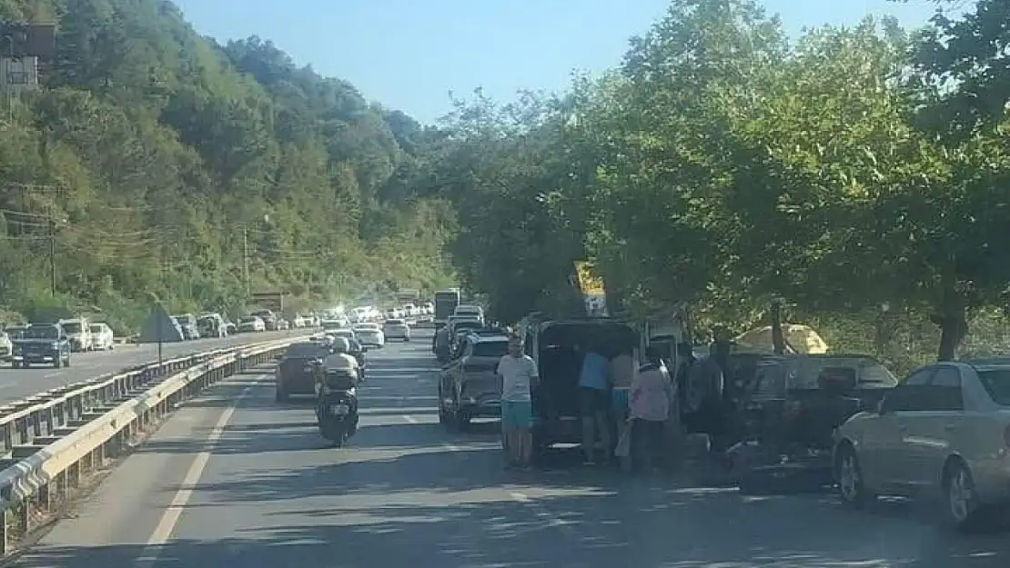 Kdz Ereğli plajlar mevkiinde kara yoluna araçlarını park ettiler