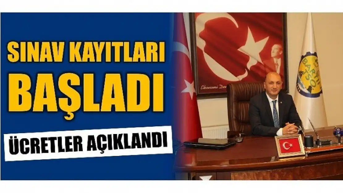 MESLEKİ YETERLİLİK BELGESİ SINAV KAYITLARI BAŞLADI