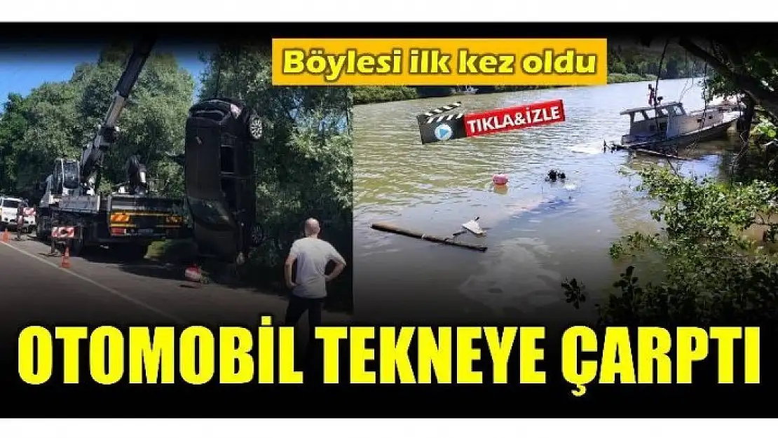 OTOMOBİL TEKNEYE ÇARPTI