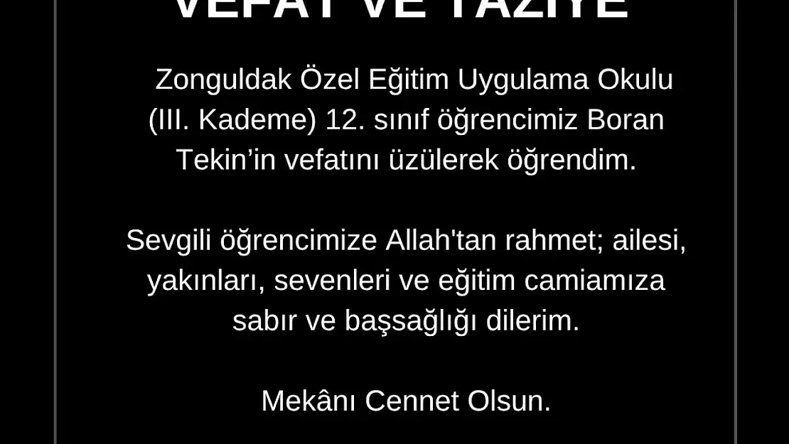 Özel eğitim öğrencisi tedavi gördüğü hastanede hayatını kaybetti