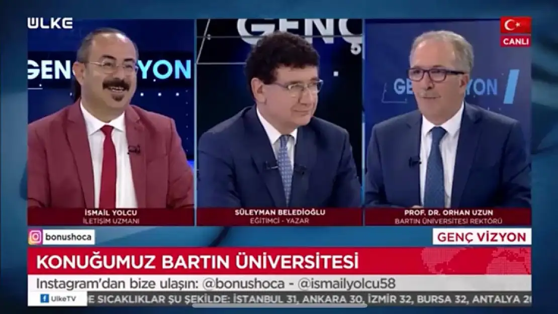 Rektör Uzun Genç Vizyon'un canlı yayın konuğu oldu