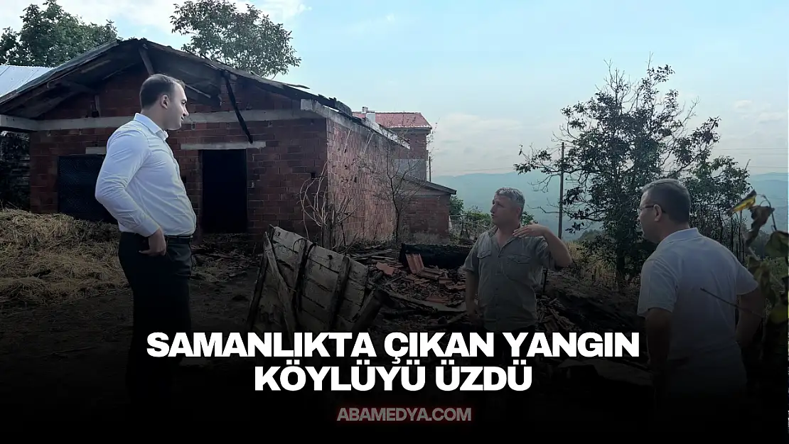 Samanlıkta Çıkan Yangın Köylüyü Üzdü