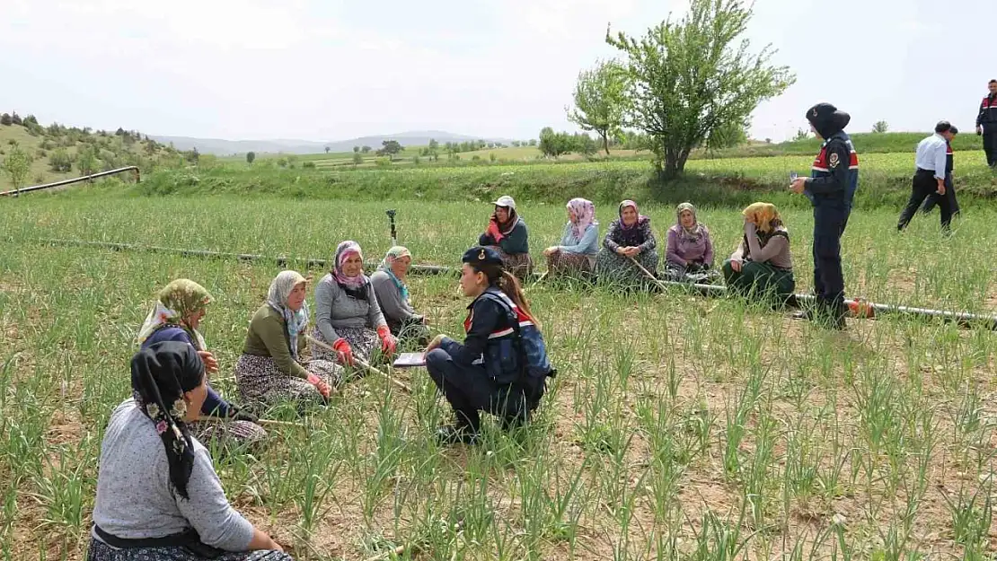 Sarımsak tarlasında kadınlara KADES'i anlattılar