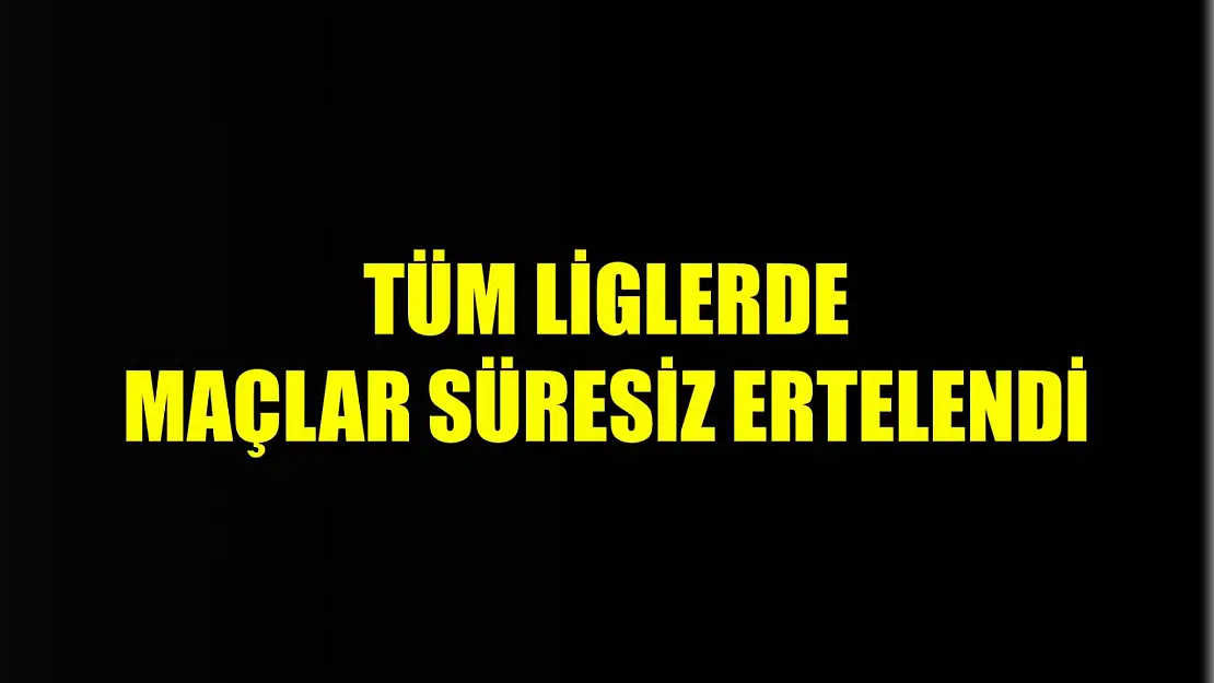 TFF tüm liglerdeki maçları süresiz erteledi