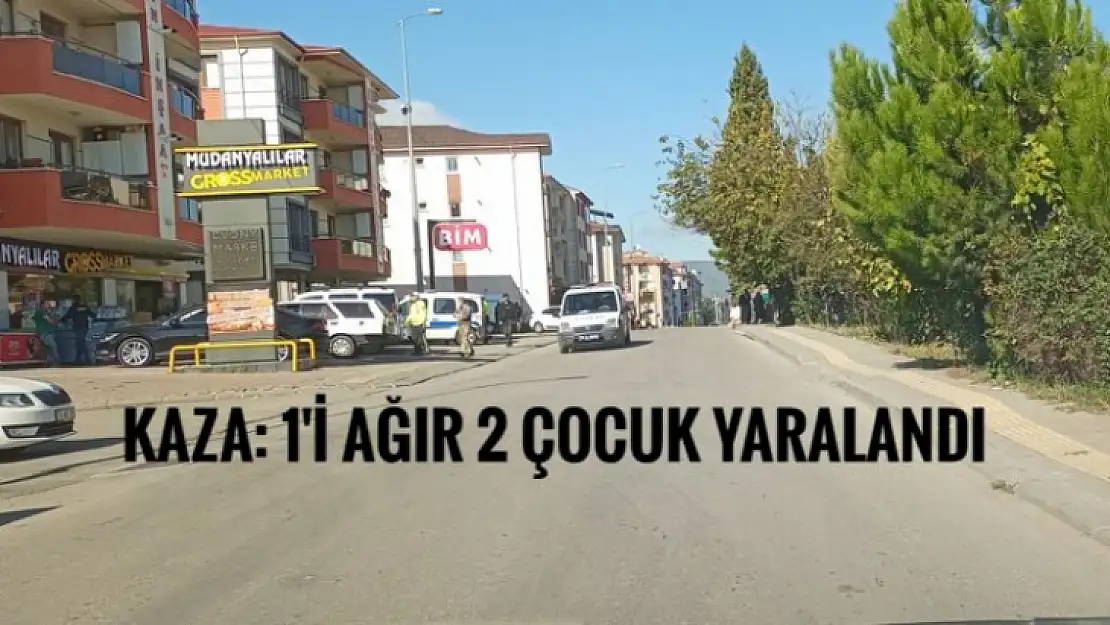 Trafik kazası 2 çocuk yaralandı