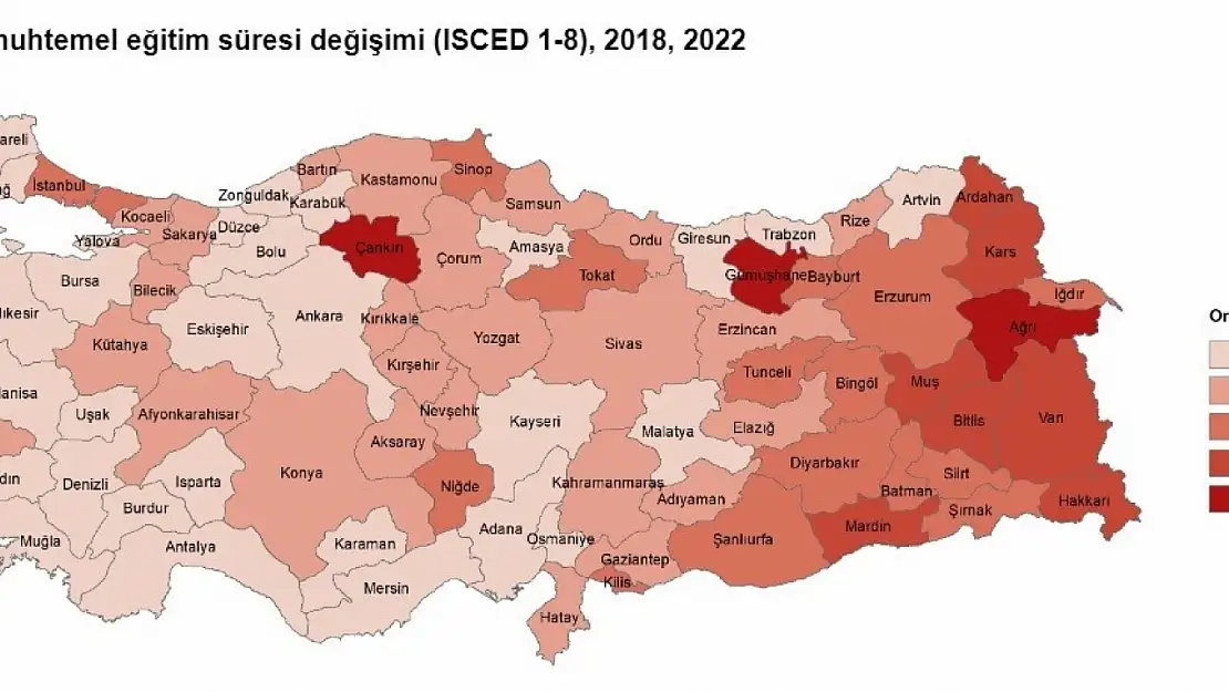 TÜİK'e göre Karabük  2022 yılında muhtemel eğitim süresinin en yüksek olduğu ikinci il arasında