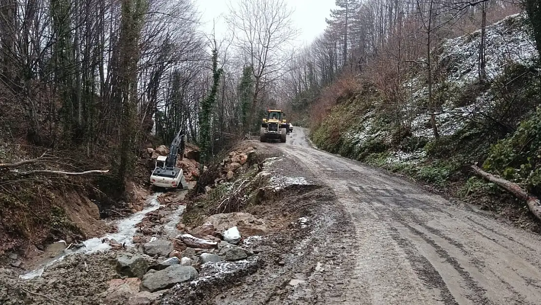 Yağışlarla birlikte meydana gelen heyelanlara anında müdahale