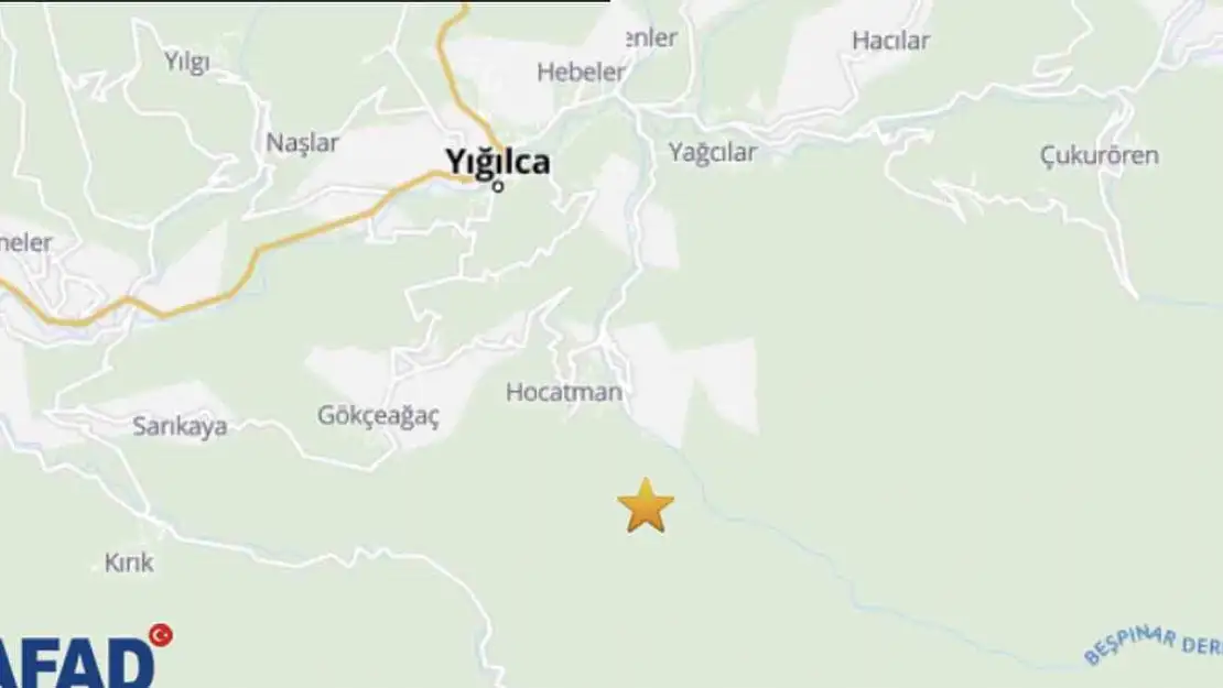 Yığılca'da 3.3 büyüklüğünde deprem meydana geldi