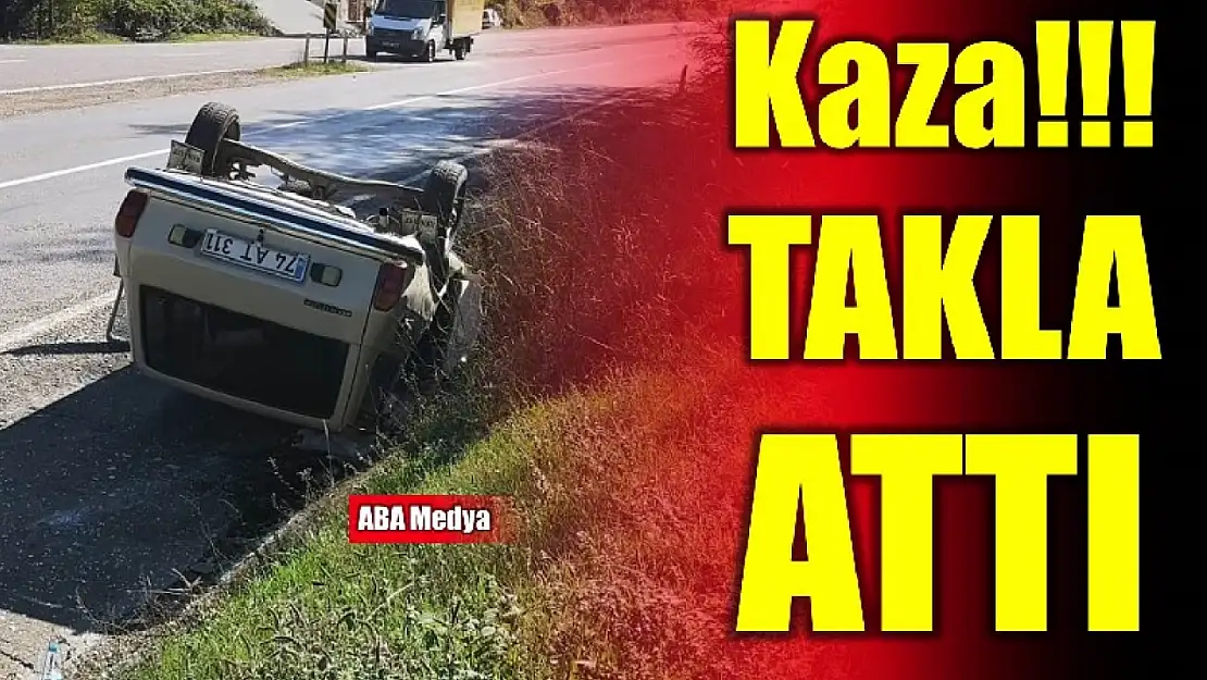 Yoldan çıktı takla attı