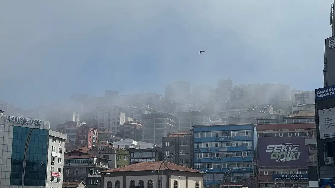 Zonguldak'ta soğuk hava kenti beyaza bürüdü