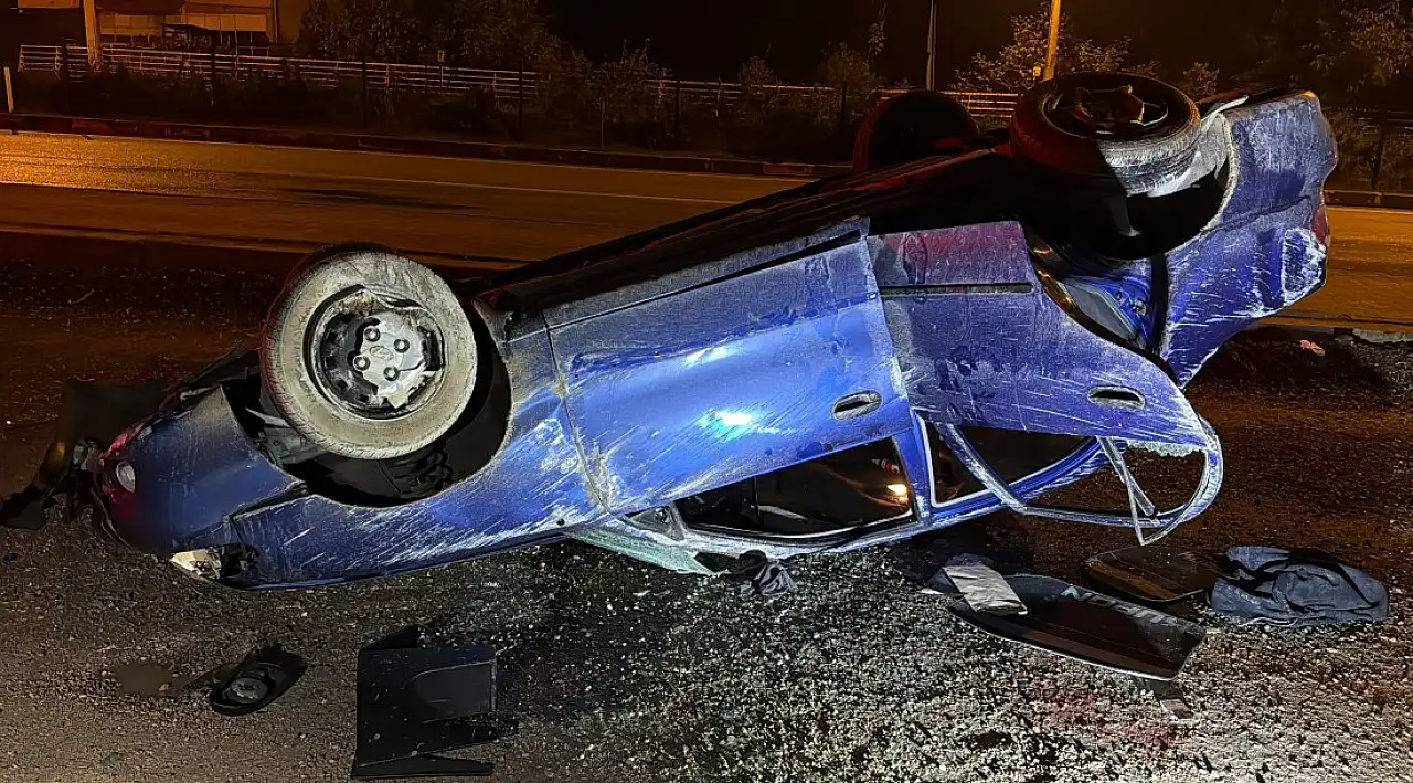 Takla atan otomobilin sürücüsü yaralandı