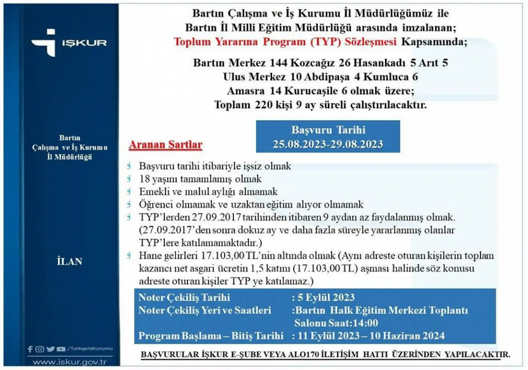 Başvuru şartları belli oldu