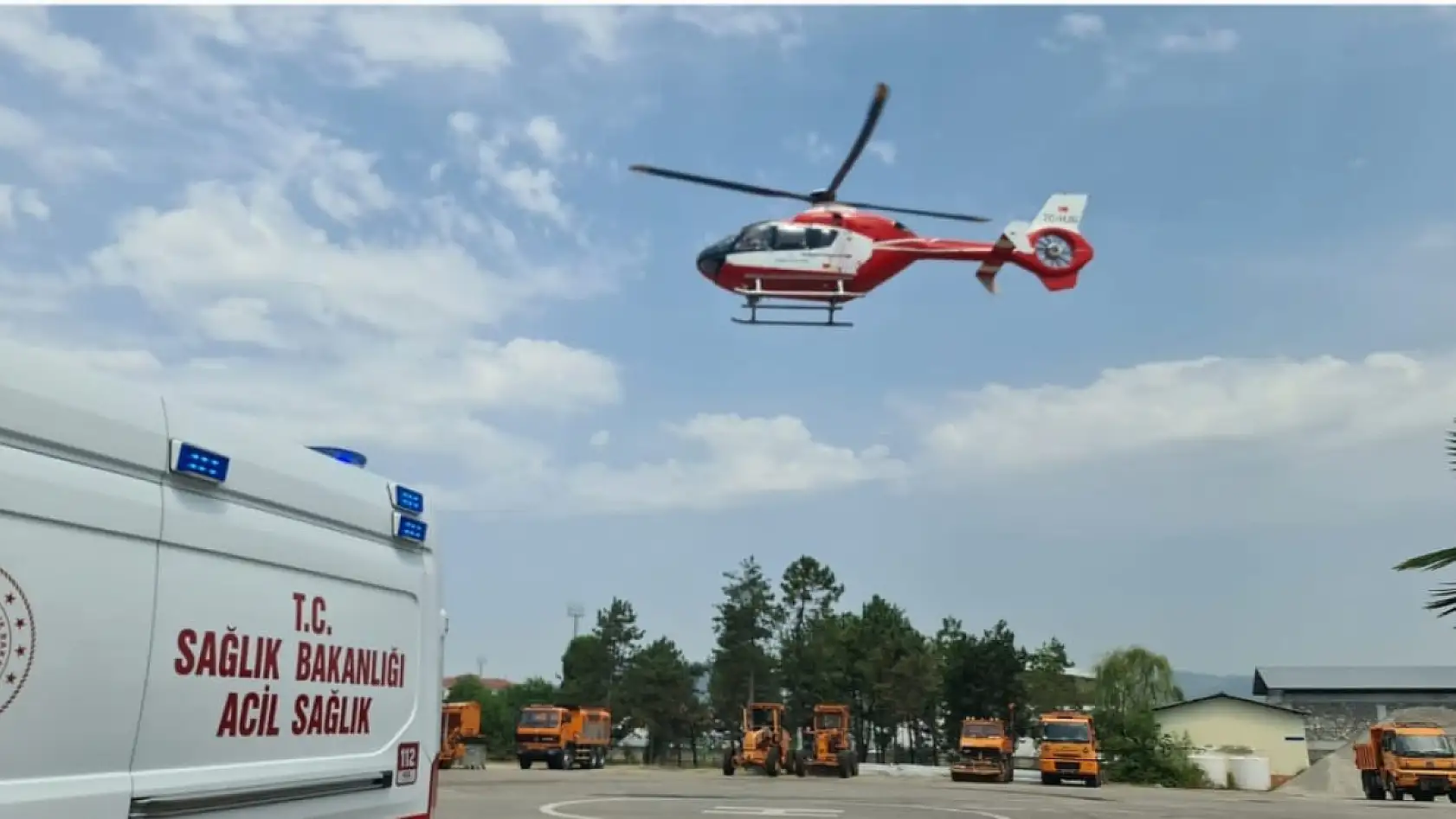 Ankara'ya helikopter ambulans ile sevk edildi