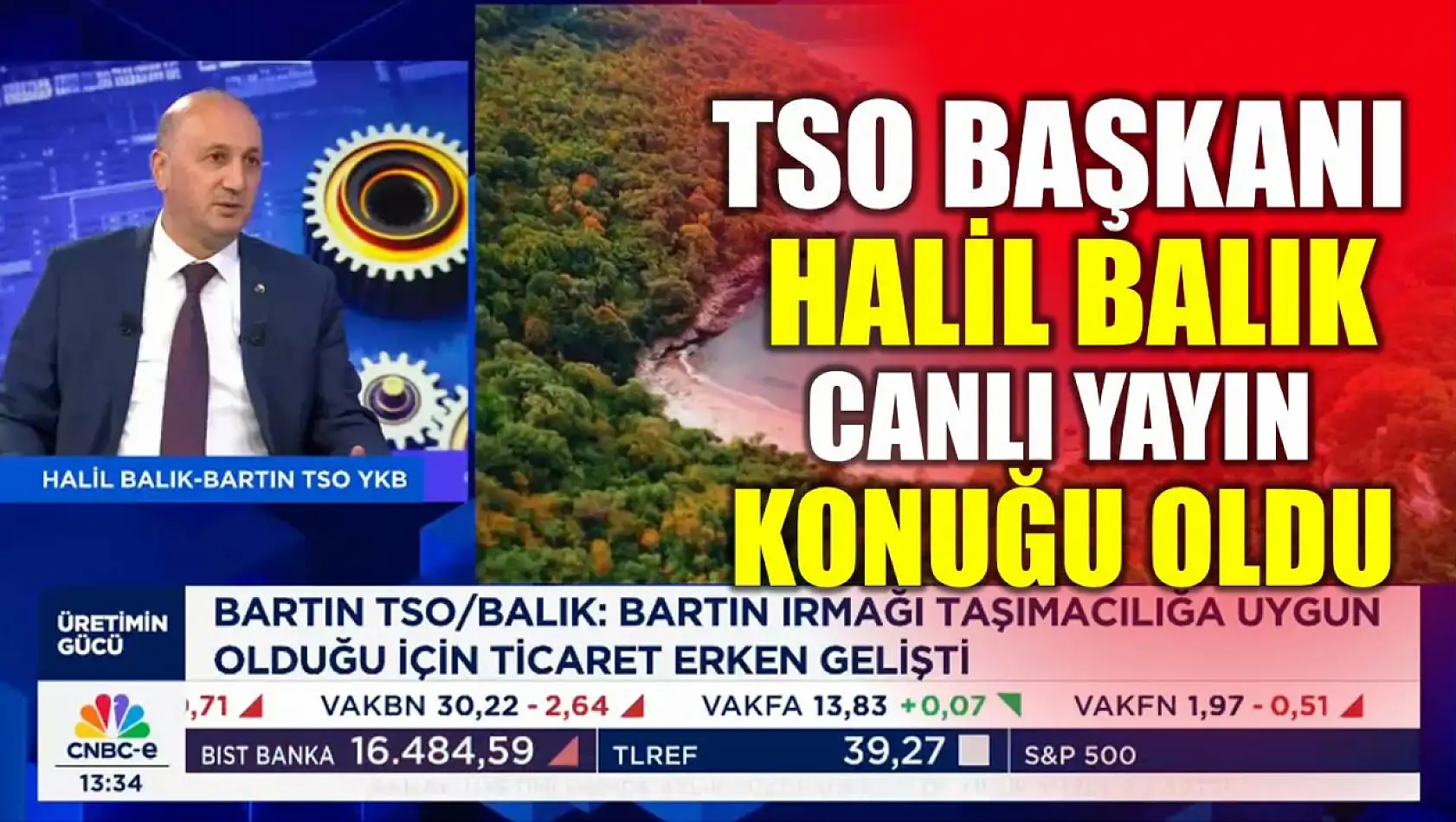 Başkan Balık CNBC-e kanalında Bartın'ı anlattı