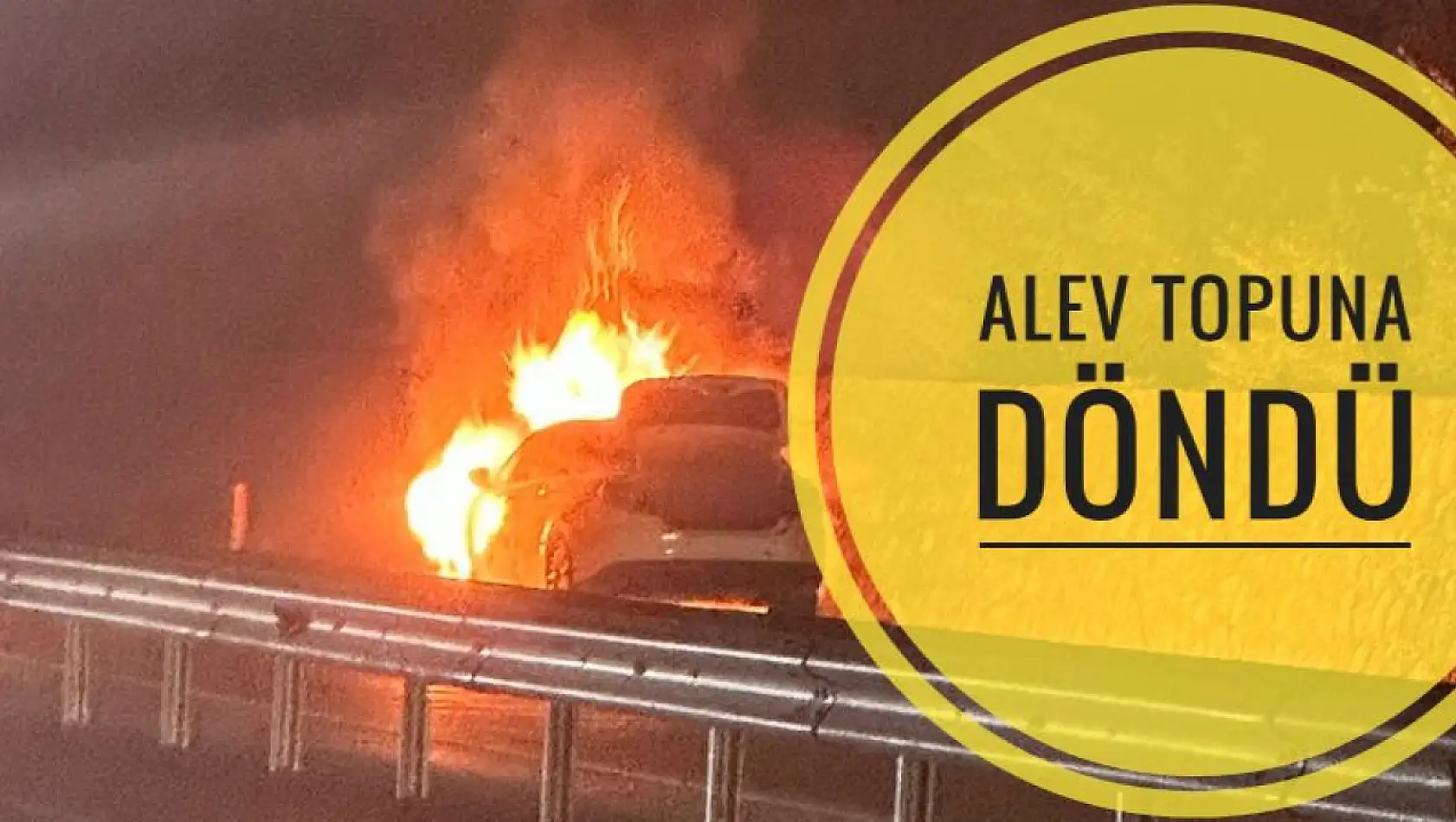 Bir anda alev alan araç kullanılamaz hale geldi