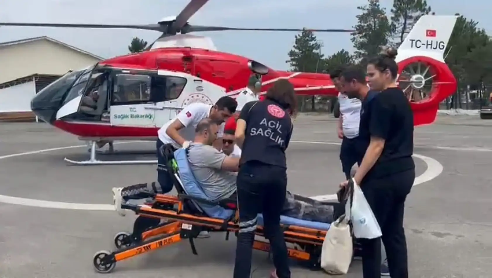 Ankara'ya helikopter ambulans ile sevk edildi